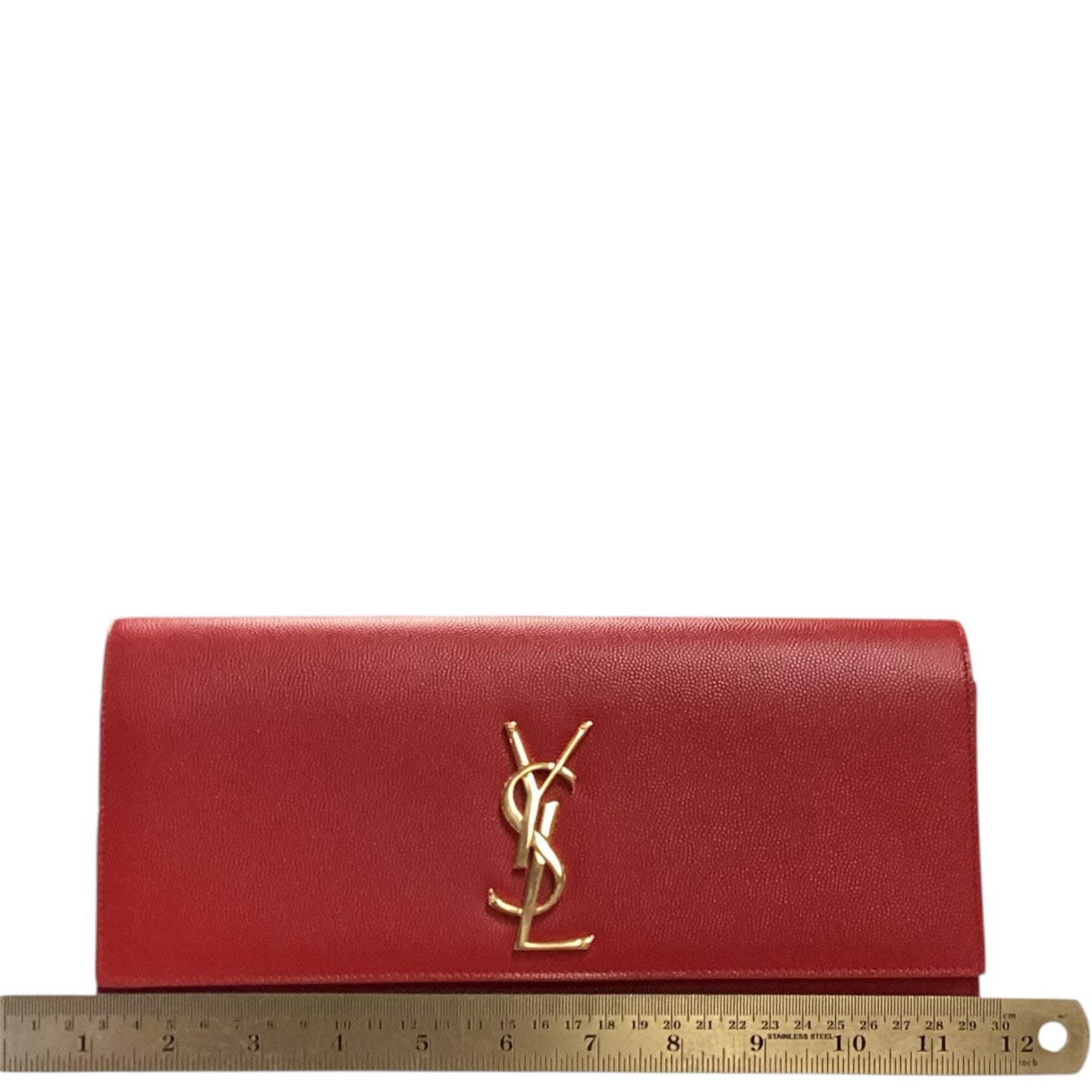 Yves Saint Laurent Red Monogram Clutch