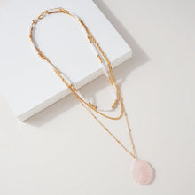 Load image into Gallery viewer, Layered Stone Pendant - Pink
