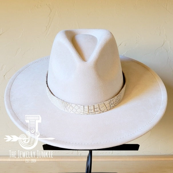 Hat Band - White and Gold Gator