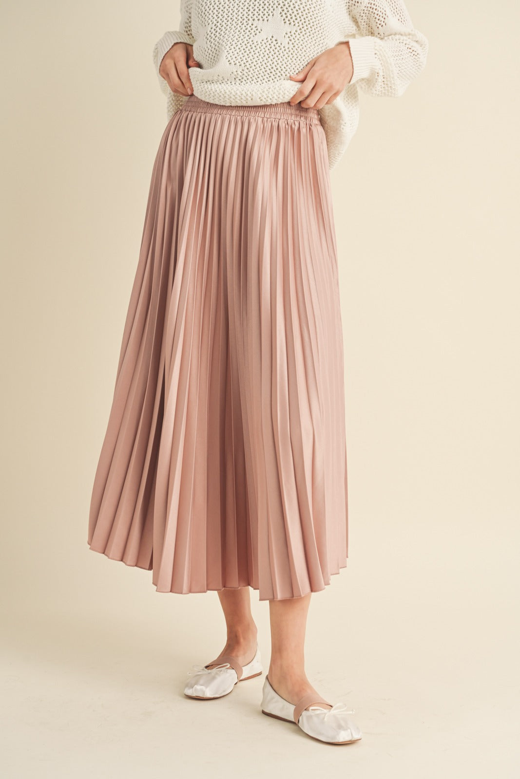 Chloe - Satin Pleat Skirt