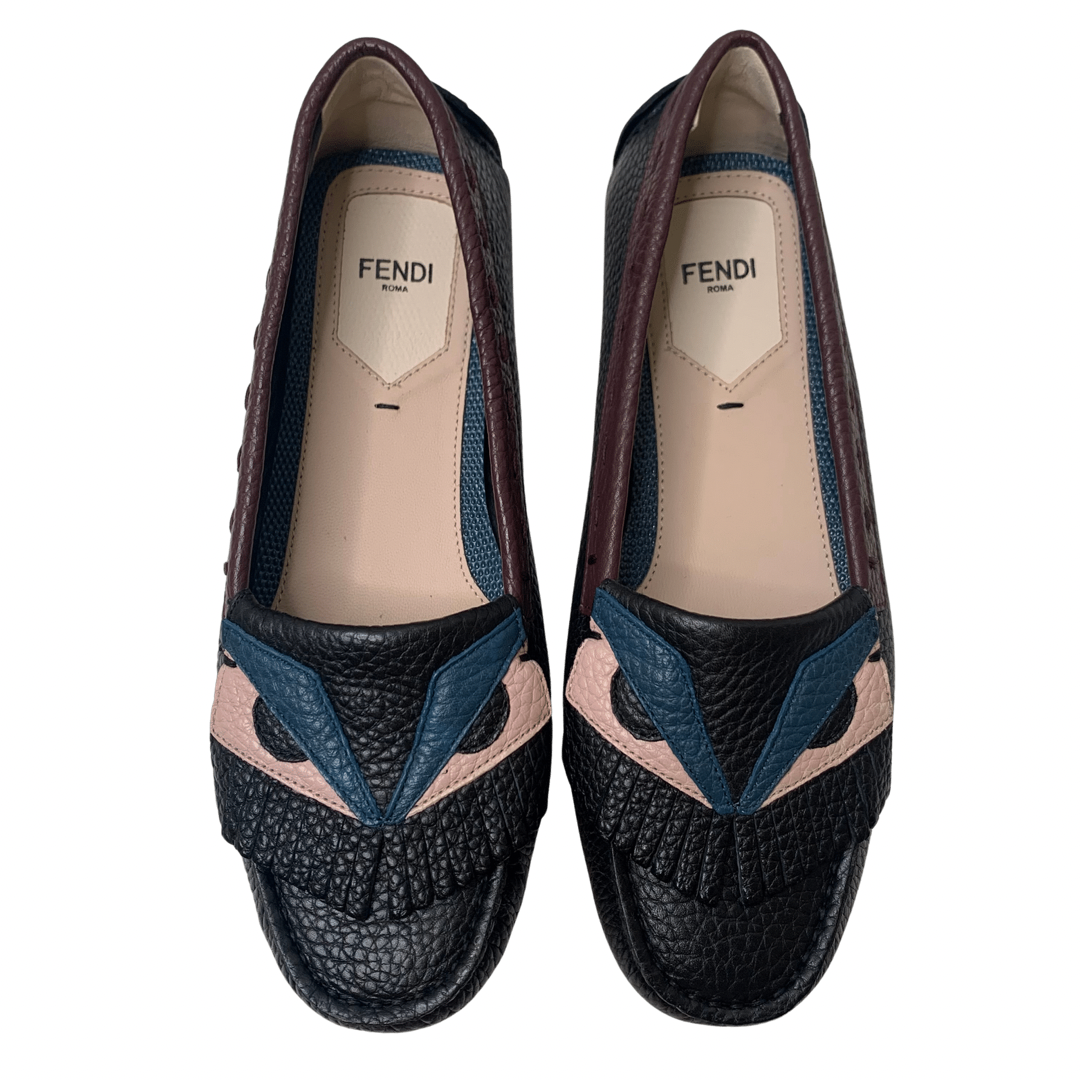 Shoe Size 7.5 Fendi Black & Plum Flats
