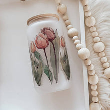 Load image into Gallery viewer, Watercolor Tulips Glass
