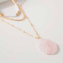 Load image into Gallery viewer, Layered Stone Pendant - Pink
