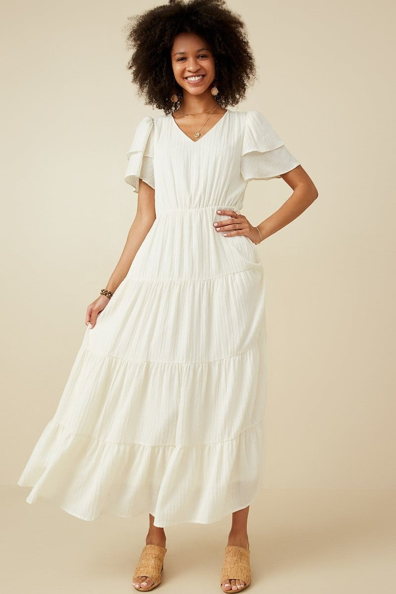 Wifey - Tiered White Dress