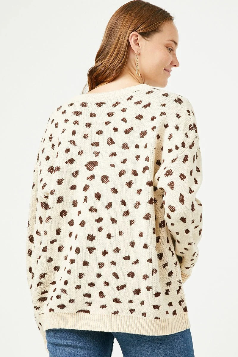 Camryn - Animal Print Pullover - Beige