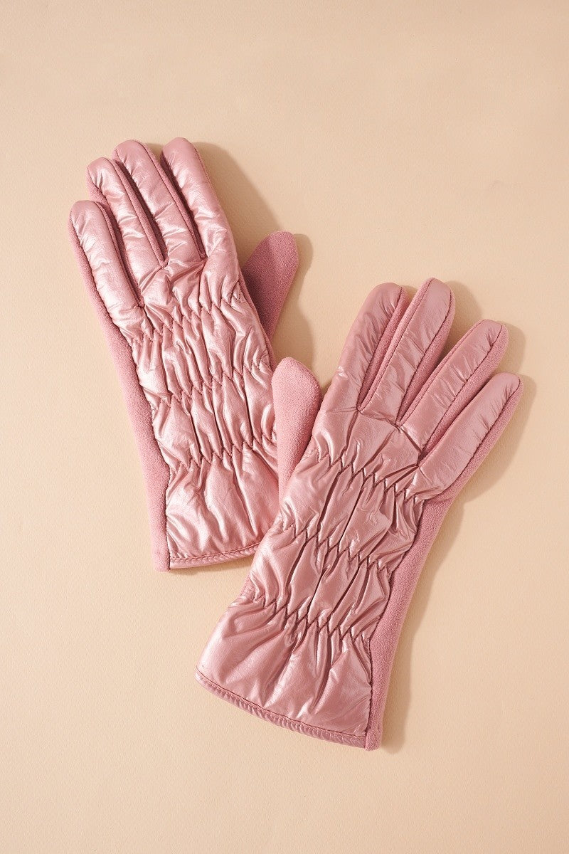 Puffer Gloves, Pink