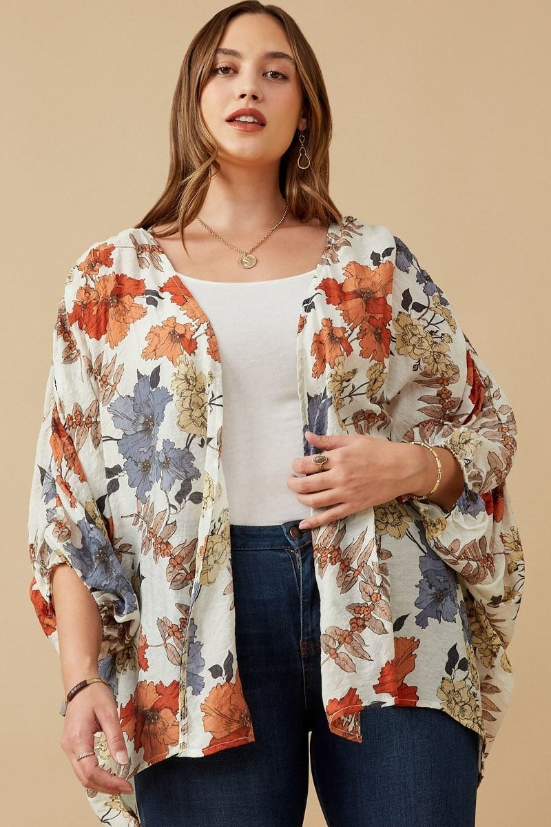 Be Free - Floral Open Cardi